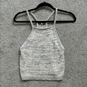 Kendall & Kylie Gray Sweater Cropped Top